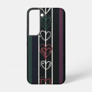 Donkere Retro Pop Art Harten Samsung Galaxy Hoesje