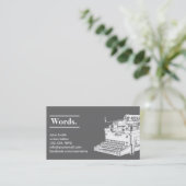 Donkere Retro Visitekaartje schrijfmachine/editor (Staand voorkant)