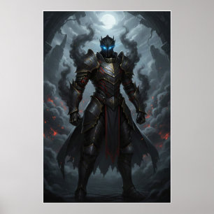 Donkere Ridder van de Brandende Realm Kunstposter Poster