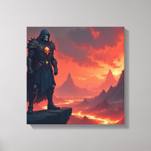 Donkere Ridder van Vlam Canvas Afdruk (Voorkant)