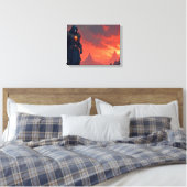 Donkere Ridder van Vlammen Canvas Afdruk (Insitu (Slaapkamer))