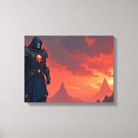 Donkere Ridder van Vlammen Canvas Afdruk (Voorkant)