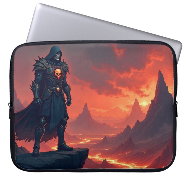 Donkere Ridder van Vlammen Laptop Sleeve (Voorkant)
