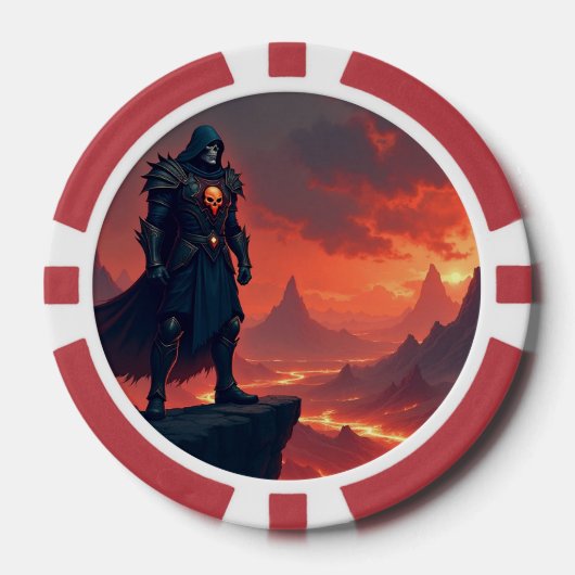 Donkere Ridder van Vlammen Poker Chips (Voorkant)