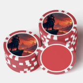 Donkere Ridder van Vlammen Poker Chips (Opstapeling)