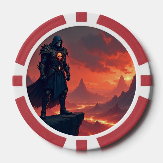 Donkere Ridder van Vlammen Poker Chips (Voorkant)