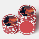 Donkere Ridder van Vlammen Poker Chips (Opstapeling)