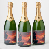 Donkere Ridder van Vlammen Sparkling Wijnetiket (Flessen)