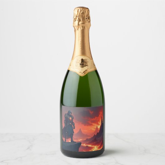 Donkere Ridder van Vlammen Sparkling Wijnetiket (Voorkant)