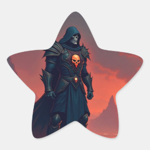 Donkere Ridder van Vlammen Ster Sticker