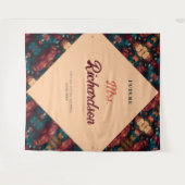 Donkere Rijk Bloemendecor Bruidsfeest Wandkleed (Voorkant (horizontaal))