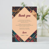 Donkere Rijk Bloemig Thema Bruids Shower Bedankkaart (Staand voorkant)