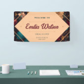 Donkere Rijk Bloemig Thema Bruids Shower Spandoek (Beurs)