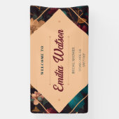 Donkere Rijk Bloemig Thema Bruids Shower Spandoek (Verticaal)