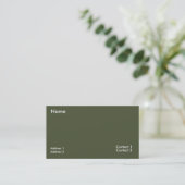 donkere rijke groene -QR-code  Visitekaartje (Staand voorkant)