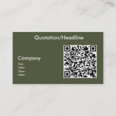 donkere rijke groene -QR-code  Visitekaartje (Achterkant)