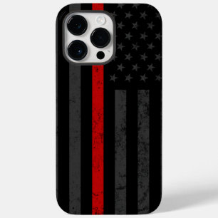 Donkere & Robuuste Stijl   Thin Red Line Fire Resc Case-Mate iPhone 14 Pro Max Hoesje
