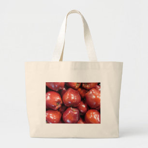 Donkere rode appels grote tote bag