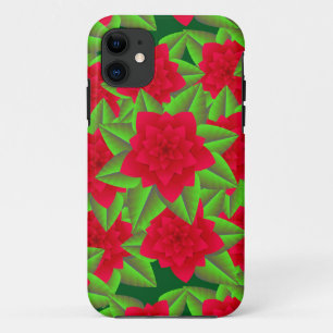Donkere rode Camellias en groene bladeren Case-Mate iPhone Case