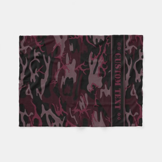 Donkere rode camera met aangepaste tekst fleece deken (Voorkant (Horizontaal))