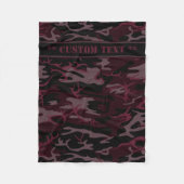 Donkere rode camera met aangepaste tekst fleece deken (Voorkant)