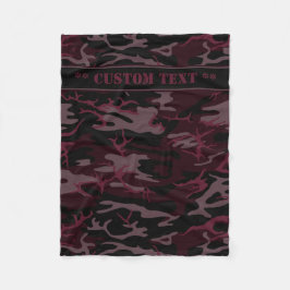 Donkere rode camera met aangepaste tekst fleece deken