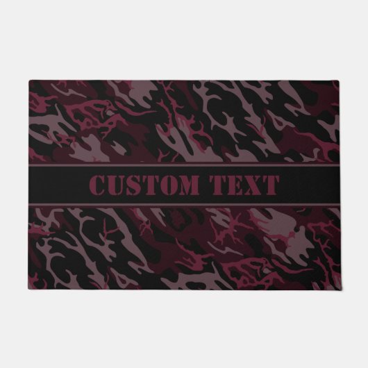Donkere rode Camo Doormat met aangepaste briefing Deurmat (Voorkant)