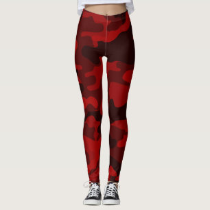 Donkere Rode Camouflage-Leggings Leggings