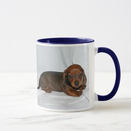 Donkere rode dachshund Puppy Mok (Rechts)