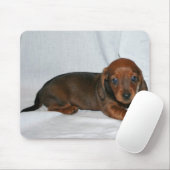 Donkere rode dachshund Puppy Muismat (Met muis)