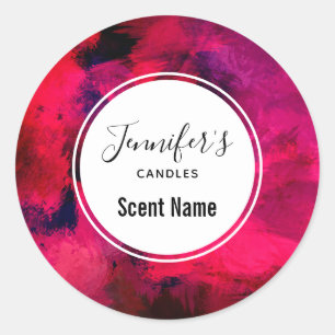 Donkere rode en Paarse moderne Abstracte kaars Ronde Sticker
