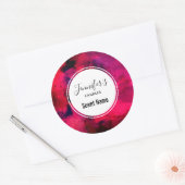Donkere rode en Paarse moderne Abstracte kaars Ronde Sticker (Envelop)