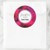 Donkere rode en Paarse moderne Abstracte kaars Ronde Sticker (Tas)