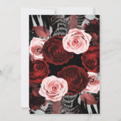 Donkere rode en roze bloemen Floral Greenery Weddi Kaart (Achterkant)