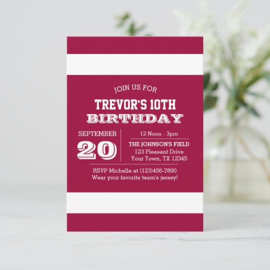 Donkere Rode en Witte Team uitnodiging van de Dag (Staand voorkant)