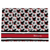 Donkere rode en zwarte Voetballen personaliseren Groot Cadeauzakje