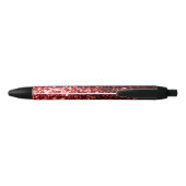 Donkere rode faux Glitter sparkles Glamor Personal Zwarte Inkt Pen (Achterkant)