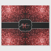 Donkere rode faux Glitter sparkles Glamor Sweet 16 Cadeaupapier (Vlak)