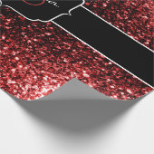 Donkere rode faux Glitter sparkles Glamor Sweet 16 Cadeaupapier (Hoek)