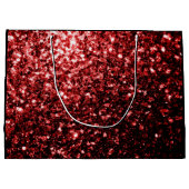 Donkere rode faux Glitter sparkles Glamor Sweet 16 Large Cadeautasje (Achterkant)