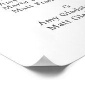 Donkere rode flora alfabetische bruiloft poster (Hoek)