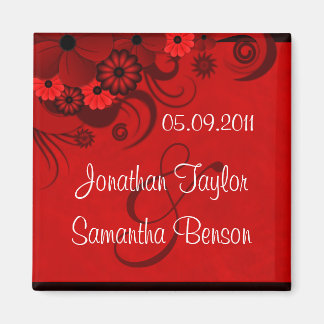 Donkere rode Floral gothic bespaart de datum waaro Magneet