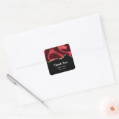 Donkere rode glam wazig satin - Weddenschap bedank Vierkante Sticker (Envelop)