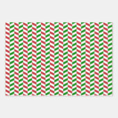 Donkere rode, groene en witte bladpapieren bladen inpakpapier vel (Voorkant 3)