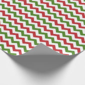 Donkere rode, groene en witte Chevron Cadeaupapier (Hoek)