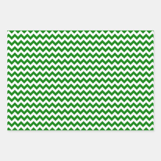 Donkere rode, groene en witte Chevron Inpakpapier Vel (Voorkant 2)