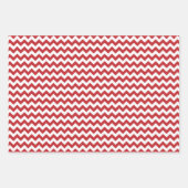 Donkere rode, groene en witte Chevron Inpakpapier Vel (Voorkant)