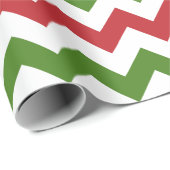 Donkere rode, groene en witte grote Chevron Cadeaupapier (Rol Hoek)