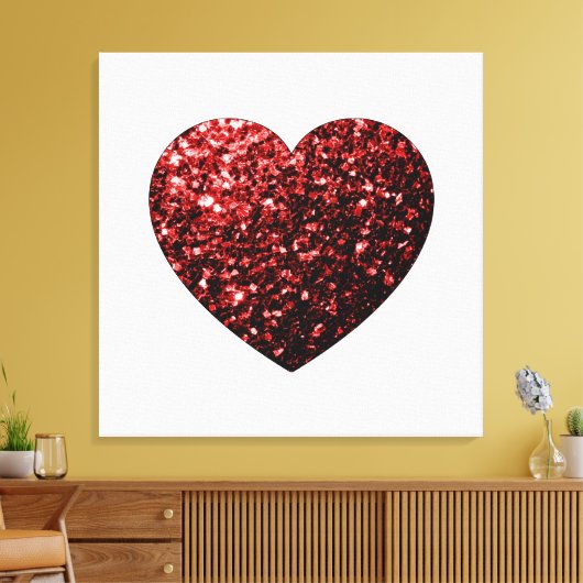 Donkere rode hartritme canvas afdruk (Insitu (Woonkamer))