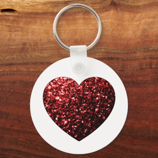 Donkere rode hartritme sleutelhanger (Voorkant)